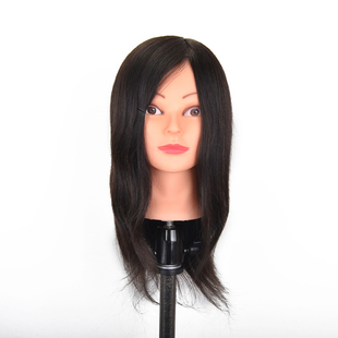 头模美发专用模特头全真发假人头模型理发店18寸练习剪烫染公仔头