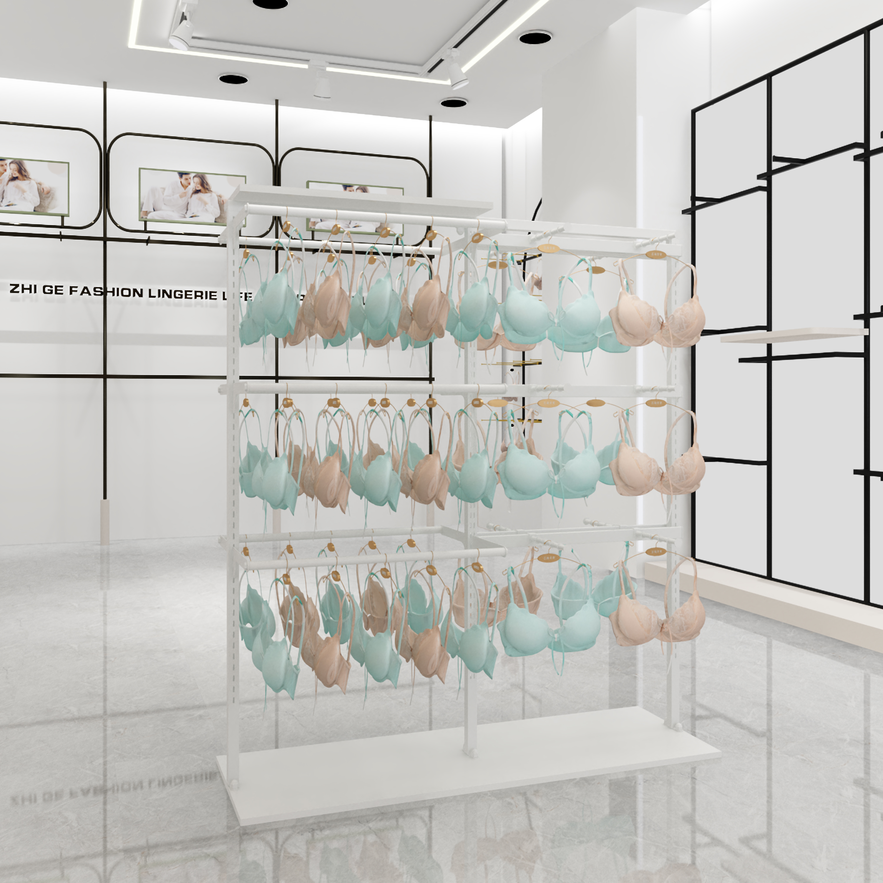 内衣展示货架双面丝袜子中岛