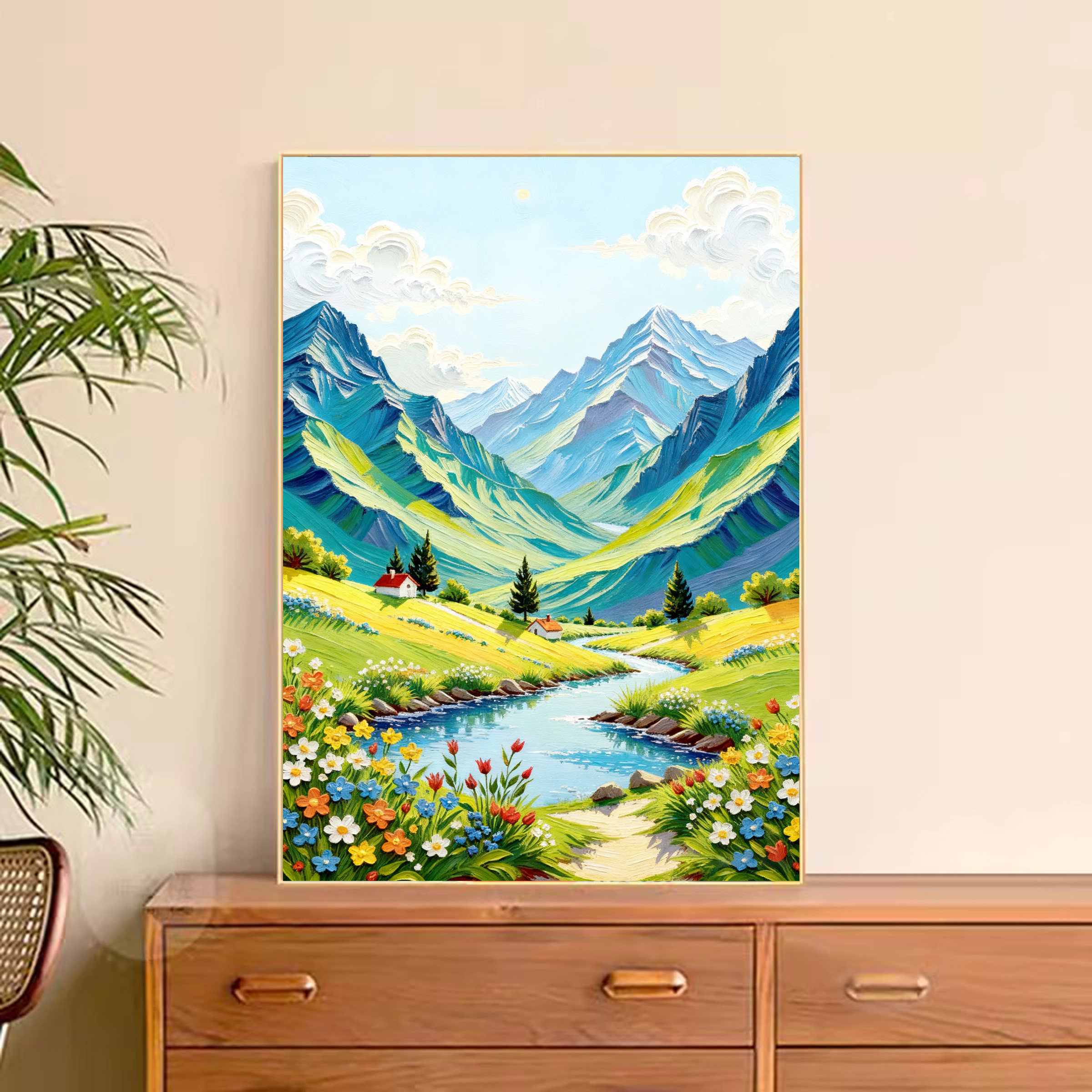 5D森系客厅手工diy小清新风景山水餐厅装饰画2026新款钻石画