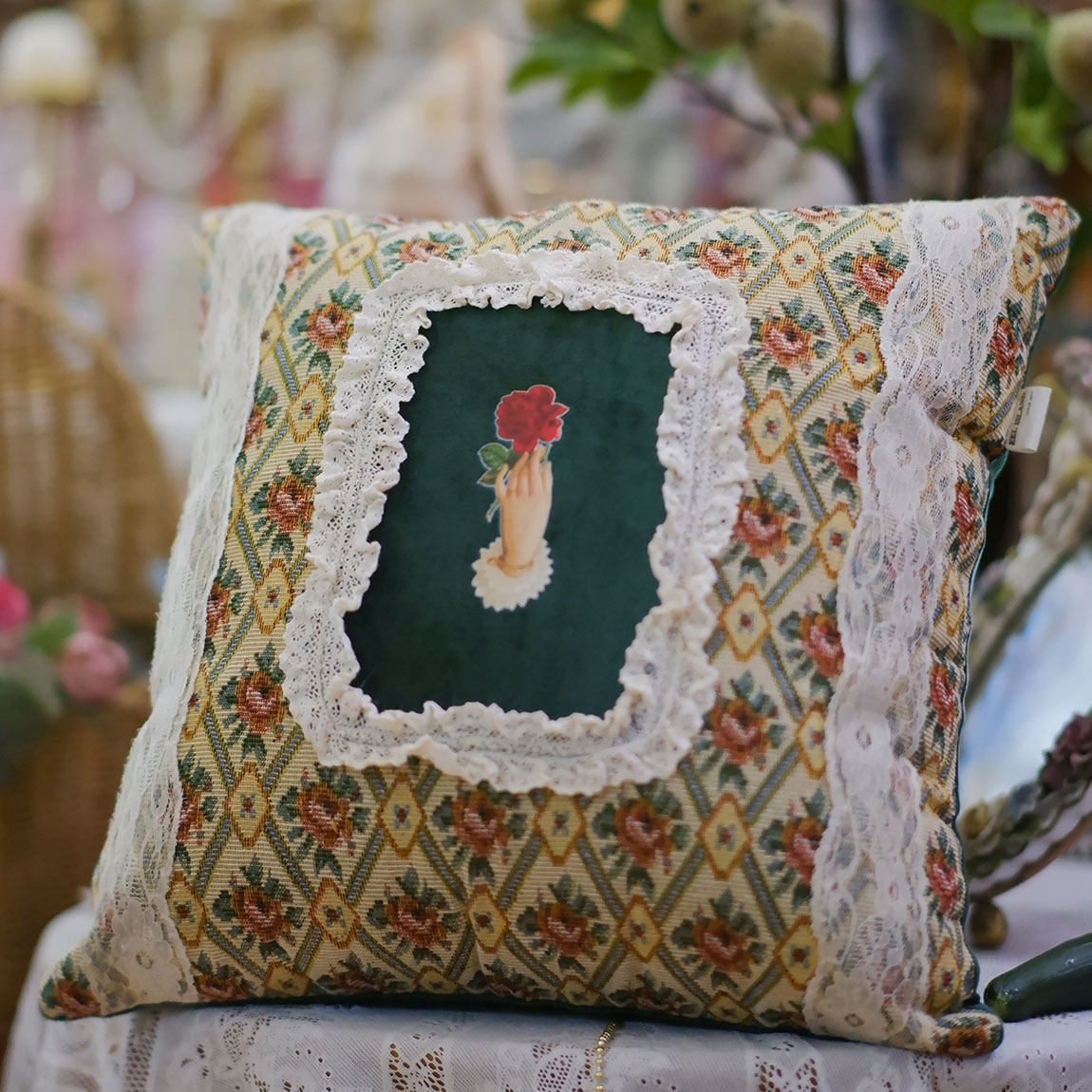 原创法式中古风抱枕靠枕复古