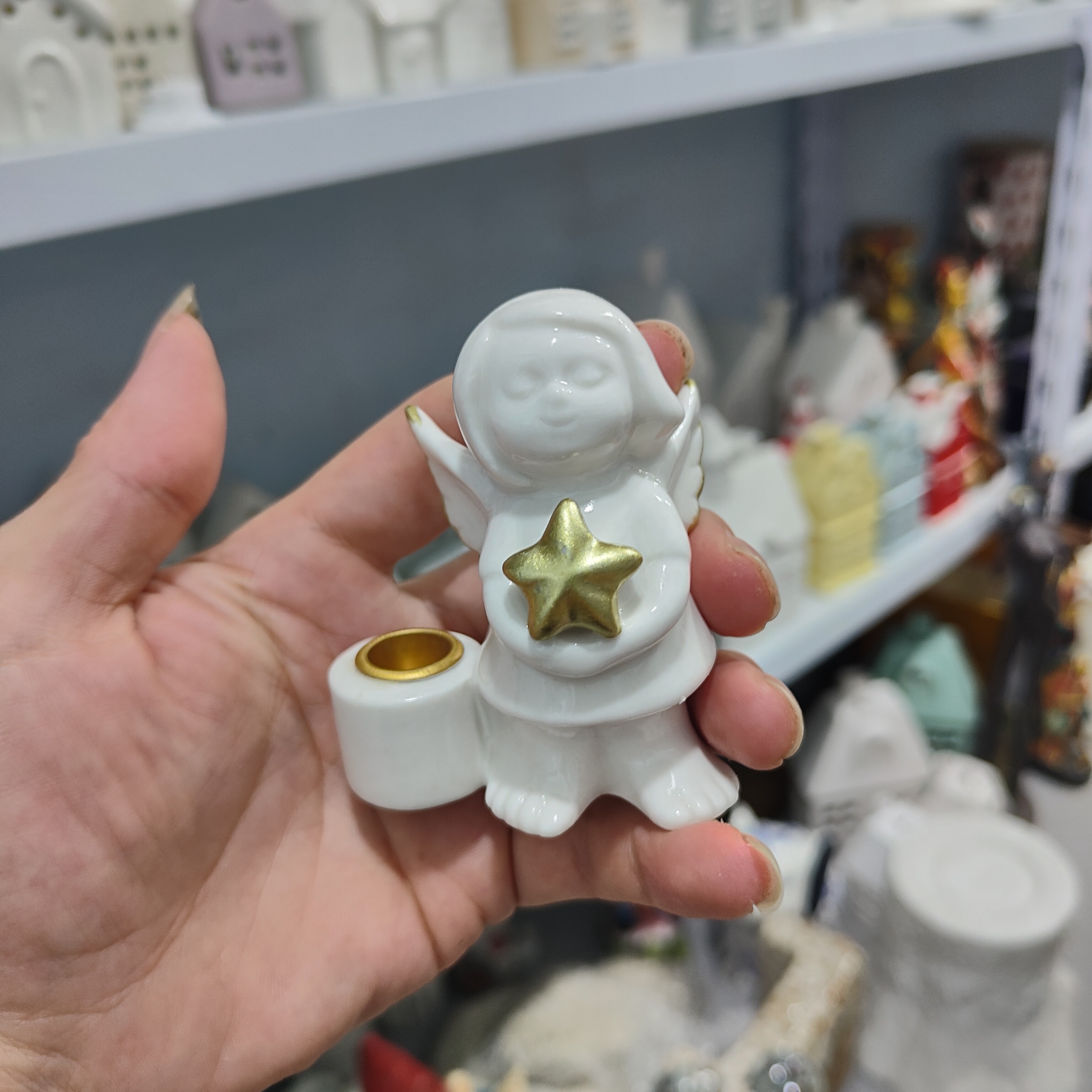 非偏远地区凑满19包邮部分瑕/天使烛台摆件