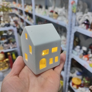 非偏远地区凑满19包邮部分瑕/素烧小房子摆件可摆可挂