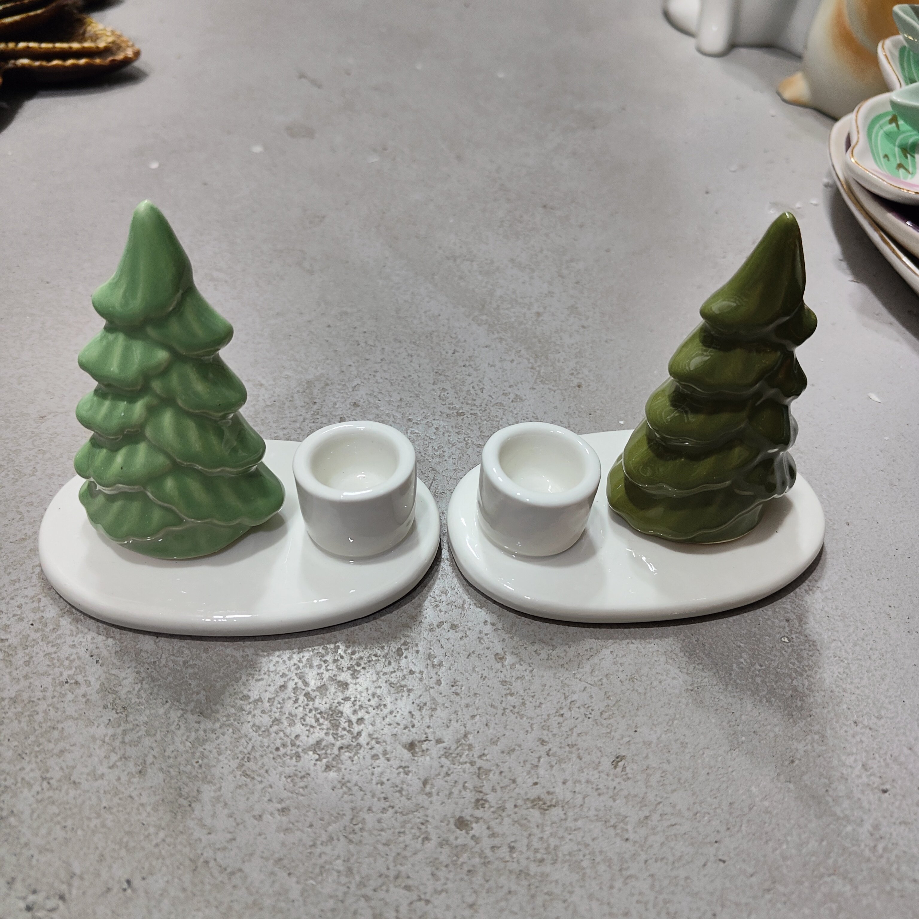 非偏远地区凑满19包邮部分瑕/圣诞树烛台釉面粗糙