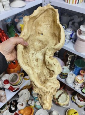 非偏远地区凑满19包邮部分瑕/树脂仿木花盆摆件