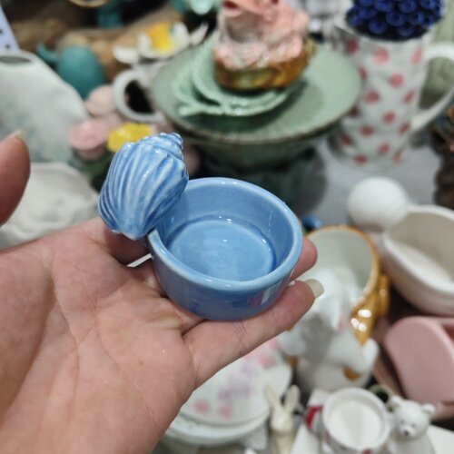 非偏远地区凑满19包邮部分瑕/陶瓷海洋海螺烛台