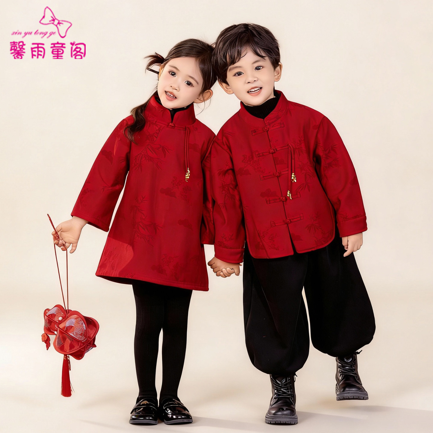 男童拜年服红色儿童2026新款中式帅气喜庆宝宝过新年衣服国风套装,童装/婴儿装/亲子装,唐装,淘宝优惠券,粉丝福利购,淘宝优惠卷