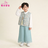 三件套男孩演出服 春秋帅气儿童民族服唐装 新中式 汉服男童国风套装