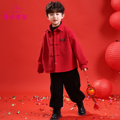 新中式拜年服男童唐装新年服外套