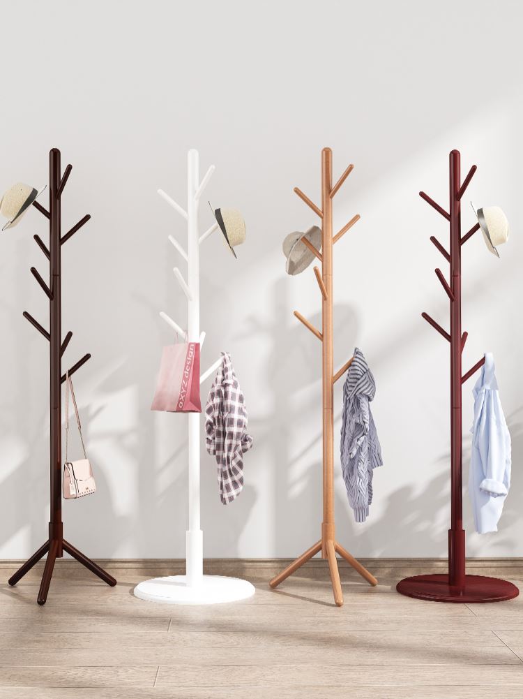 Coat rack wooden coat hanger cloth stand clothes hat racks