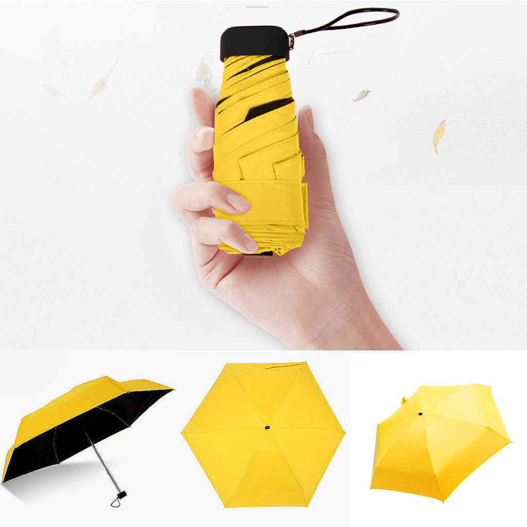 pocket mini umbrella rain women windproof durable 5 folding