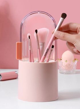 Dustproof makeup brush storage bucket transparent box cover