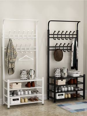 Porch coat rack iron floor shoe rack cabinet coat hanger