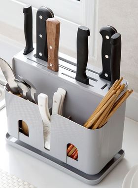 Knief holder tube spoon storage box rack kitchen cutlery org