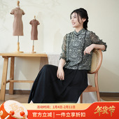 布符春新款 中国风 舒适显瘦气质时尚 改良旗袍上衣复古唐装 女装