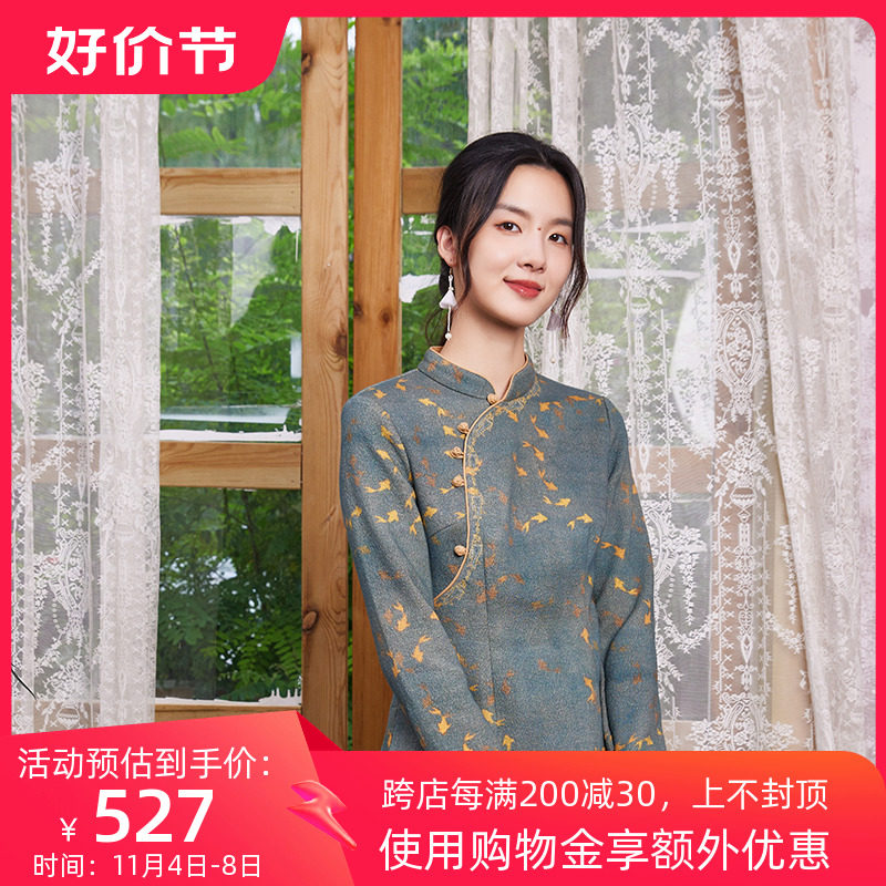 布符2023冬季新款旗袍上衣唐装女绣花中式改良传统时尚复古斜襟怎么看?