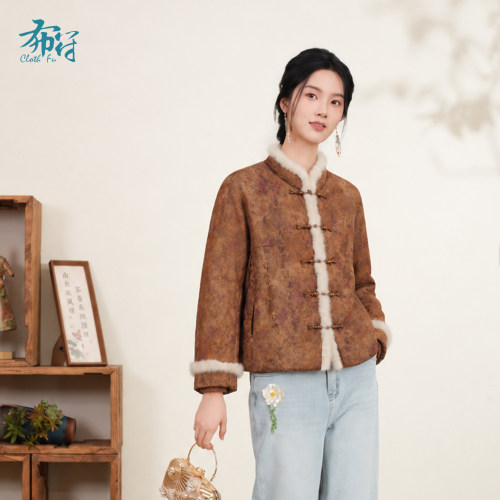 布符新中式「晕染提花中式鹅绒服」2026年冬季优雅复古保暖大气
