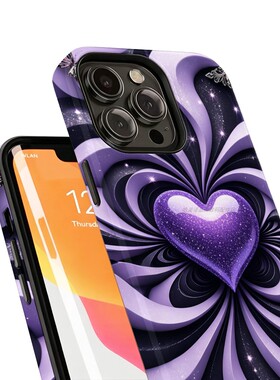 菲林手机壳适用苹果17iPhone16Pro15Max13Pro12XS14XR11X 爱心紫色