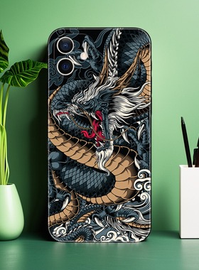 软壳全包适用苹果iphone17PRO16 15 14 13 12手机壳11XS XR MAX老虎青龙678P防摔荣耀华为OPPOvivo小米玻璃壳