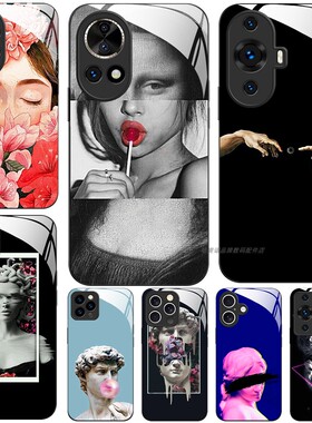 玻璃手机壳适用华为Nova 14 13 12 11SE 10pro ultra 复古大卫蒙娜丽莎文艺