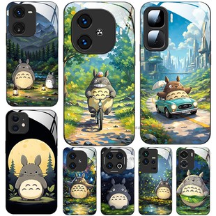 玻璃手机壳适用OPPO IQoo13 12 11 10 neo9 8 pro 龙猫油画可爱