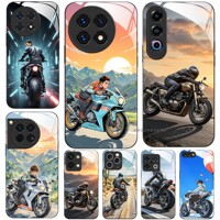 玻璃手机壳适用一加13 12 11 10 9R ACE2 2V 3V5PRO 摩托机车酷炫少年