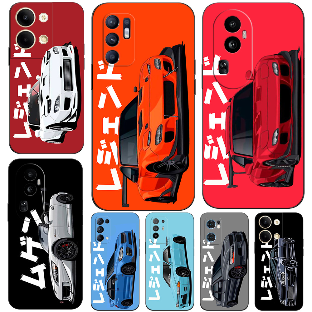 硅胶软手机壳适用OPPO A72 5G RENO 10 9 8 7 6 5 PRO K PLUS + JDM CAR运动跑赛车