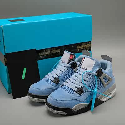 aj4大巴黎男鞋正品电母白水泥午夜大学蓝莆田联名纯白篮球鞋女鞋
