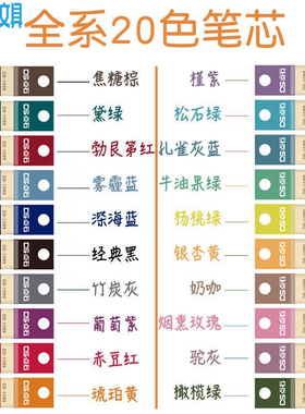 点石复古色按动笔DS-099笔芯 学生0.5子弹头速干替芯可配060/0108