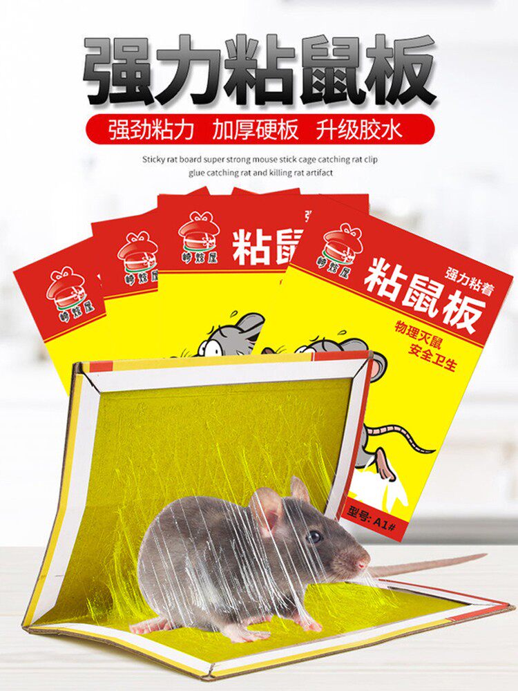 STRONG STICKY MOUSE BOARD TO CATCH STICKY BIG MOUSE STICKERS GLUED CAGE TO KILL MOUSE TRAPS STRONG AUTHENTIC HOUSEHOLD ONE NEST END