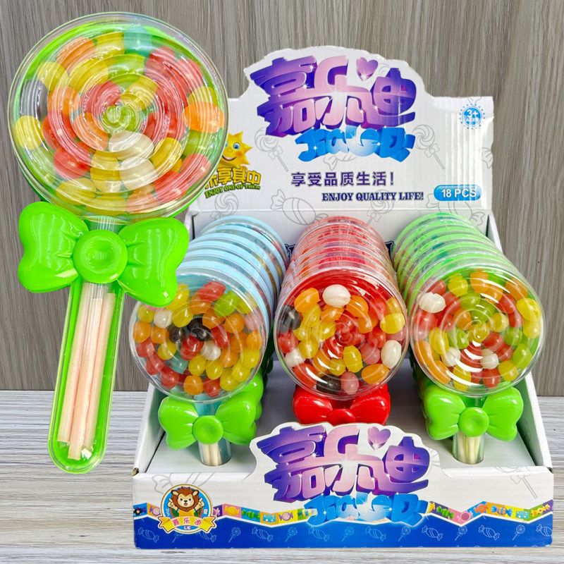 儿童创意超大波板棒棒糖造型彩色果汁软糖吸管糖cc乐趣味零食批发
