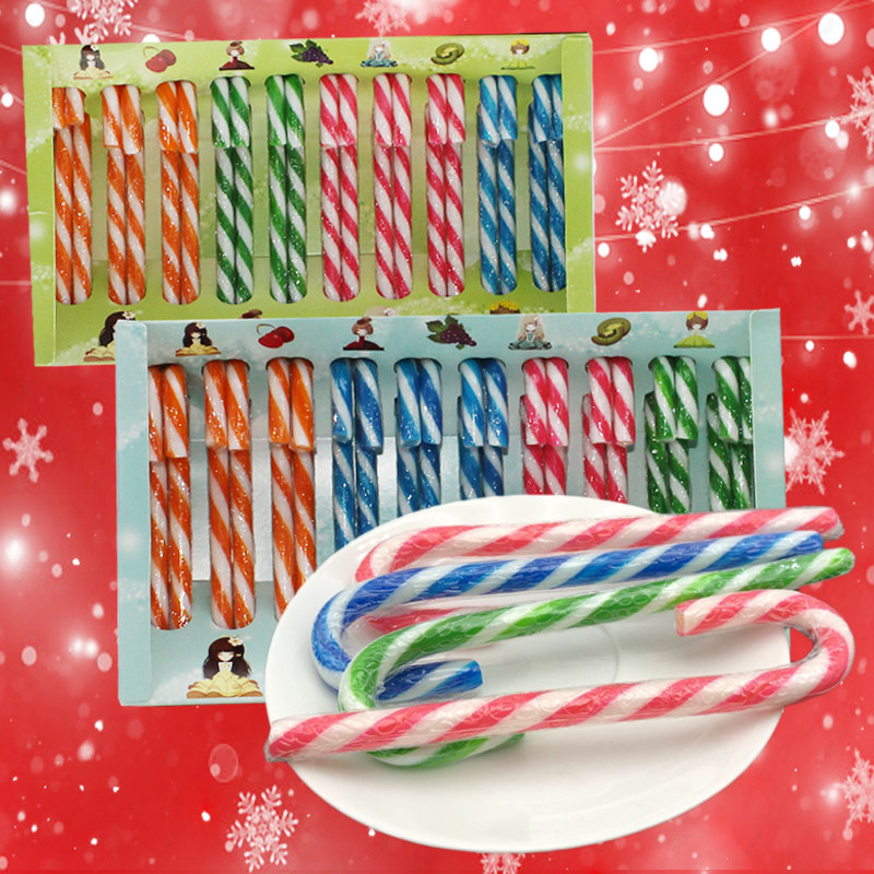 圣诞节礼物 拐棍糖 网红儿童创意水果味拐杖棒棒糖礼盒装装饰零食