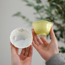 小谦山房柠檬黄花口杯景德镇陶瓷茶杯主人杯高档女士专用个人茶具