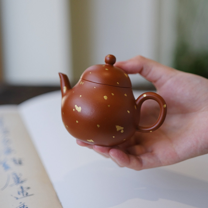 小谦山房高梨洒金紫砂壶原矿朱泥宜兴中式传统手工小茶壶单壶茶具,餐饮具,茶壶,淘宝优惠券,粉丝福利购,淘宝优惠卷