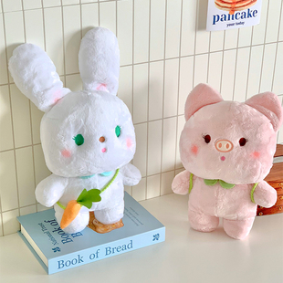 创意动物园可爱小兔子毛绒布艺公仔小熊玩偶睡觉抱枕小猪陪睡玩具