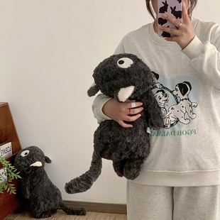 可爱黑猫公仔傲娇翻白眼小猫玩偶毛绒玩具布娃娃沙发飘窗抱枕摆件