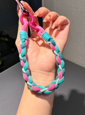 精致高级棉绳手机挂绳短编织带小