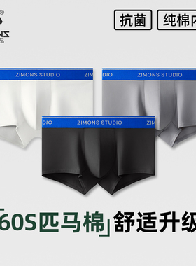 子墨抗菌男士平角内裤冬季新款男生纯棉裆青少年男式四角裤头短裤