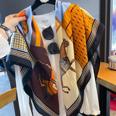 老钱风防晒大方巾女春夏护颈披肩