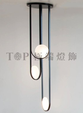 外销意大利大气高级别墅大平层样板房餐厅装饰Apogee椭圆月球吊灯