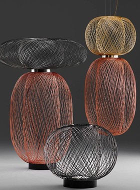 法式复古多功能吊灯设计客餐厅Anwar 创意手工双层鸟笼金属落地灯