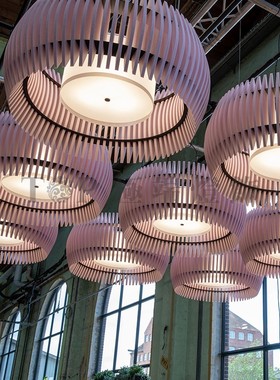 丹麦设计北欧现代客厅餐厅创意Grape 轻奢紫色绿色吸音毛毡吊灯