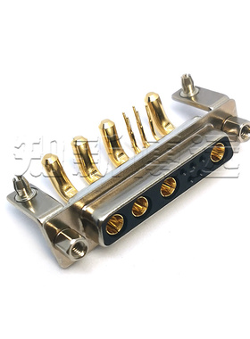 弯脚焊板9W4母座 工业插头DB型5+4芯母头插座 大电流D-SUB连接器