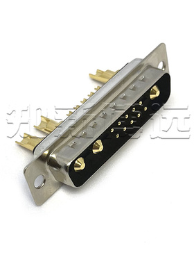 重载大电流D-SUB连接器13W3公头 车针大电源10+3针船舶/航空插头