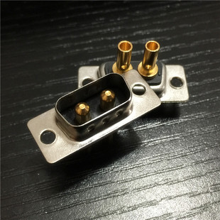 2W2打线打端式公头母头 大电流D-SUB连接器 2芯镀金电源插头插座