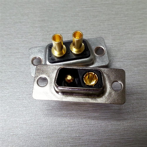 2V2打线式母头混合大电流D-SUB连接器 混装大电流2芯母座电源插座