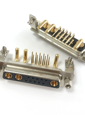 混装大电流13W3母头 D-SUB连接器弯脚10+3插头 车针重载接插座