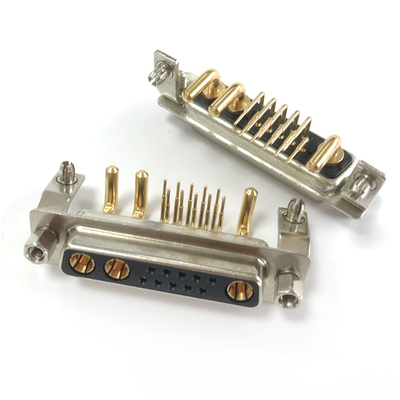 混装大电流13W3母头 D-SUB连接器弯脚10+3插头 车针重载接插座