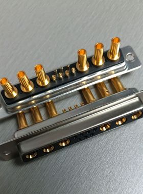 D-SUB混合大电流13W6打线母头 军工级7+6芯插头压线式插座连接器