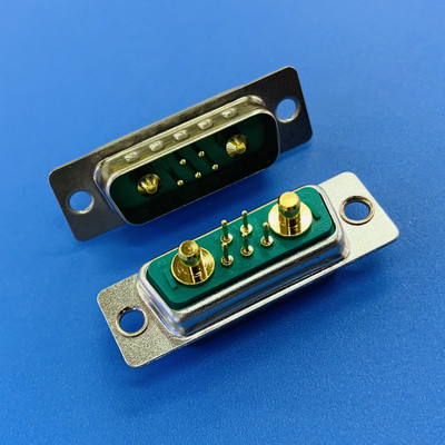 D-SUB混装大电流7W2直插公头 工业电源插头180度5+2针公座连接器