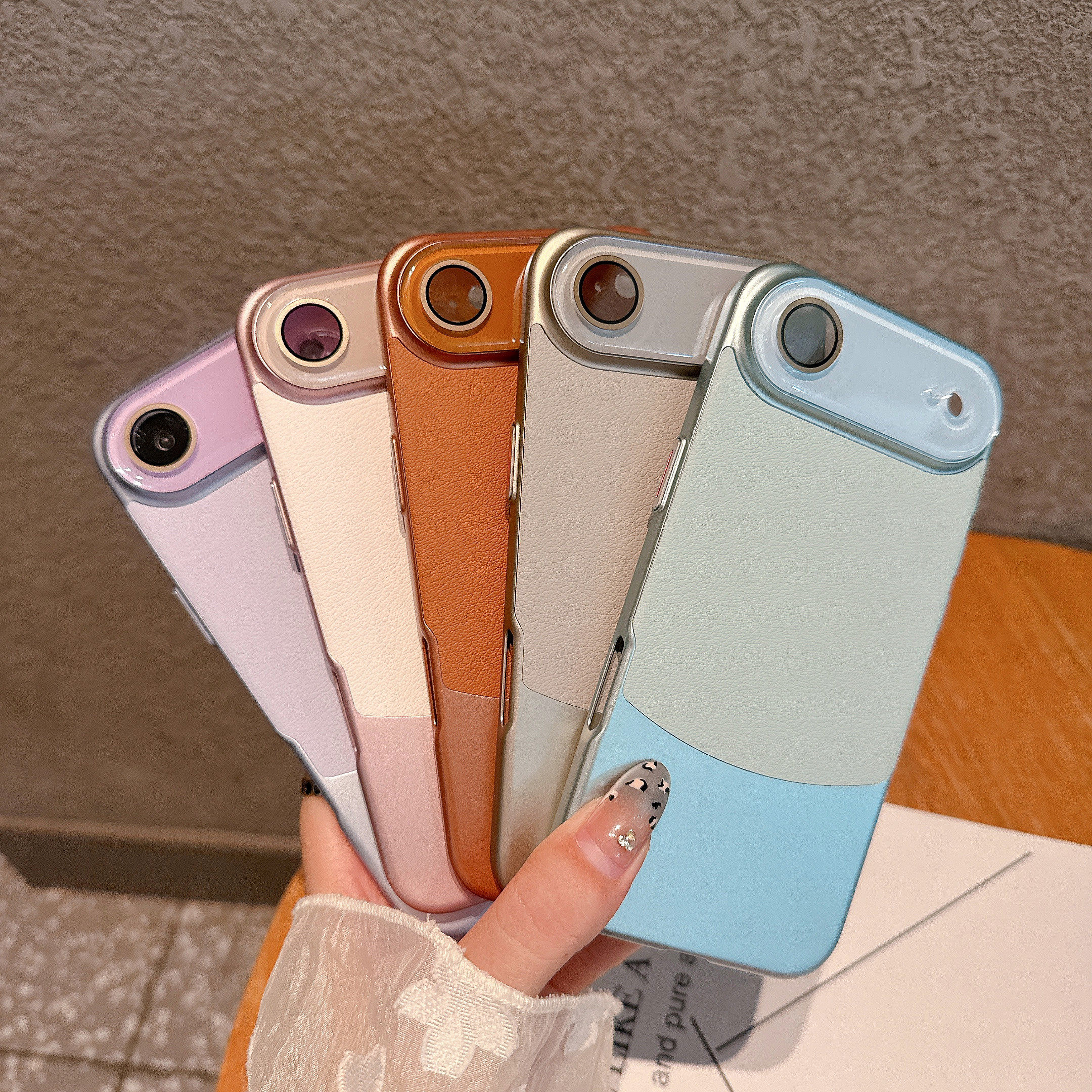 适用苹果17Air手机壳17Ari保护套十七高档iPhone17 Air奢华水晶纳帕素皮纹自带镜头膜全包边硬壳男女新款
